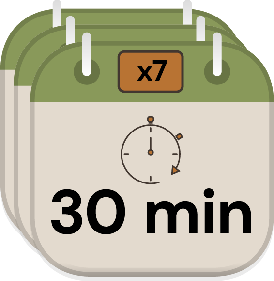 7 x 30 min slots booking (Discounted Bundle Booking)
